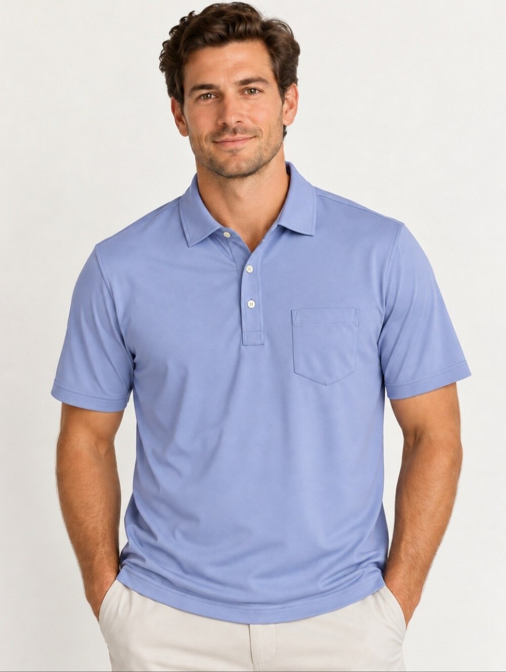 RLX Ralph Lauren men's light blue performance golf polo XL pocket wicking NWT